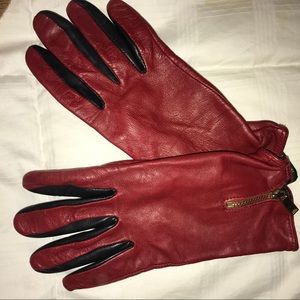 Red Leather Ralph Lauren gloves